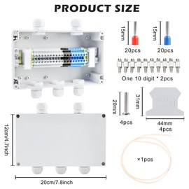 Junction Box IP68 Waterproof, Junction Box 2 in 3 Out, Surface-Mounted Junction Box, ABS Junction Box, Surface-Mounted Junction Box, Garden, Electrical Connection Box for Wet Rooms, Floor, DIY