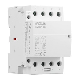 JOYELEC Household AC Contactor, 4P 63A 4 N/O (4NO), Automatic AC220V/230V, 50/60Hz, 4-Pin, 35mm DIN Rail Mounting