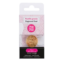 Jacques Herbin 40415T - Brass Sealing Plate Diameter 24 mm Ideal for Craft Projects and Scrapbooking Save the Date Pack of 1