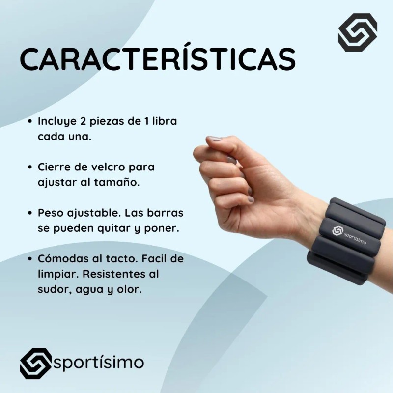 Polainas 1 Lb Sportisimo Pilates Pesas Tobillo Bala Muñeca