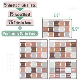 Mr. Pen- Bible Tabs, 75 pcs, Warm Mocha, Gold Foil Embossed Lettering, Laminated Bible Tabs for Women and Men