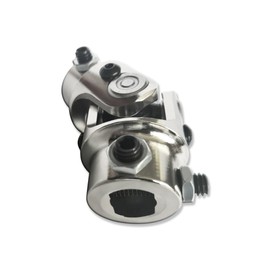 IMOOA Chrome 22" Steering Shaft with Dual Universal U Joints (3/4" DD x 3/4" DD & 3/4" DD x 3/4"-36 Spline)