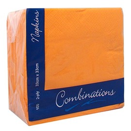 100 Orange Napkins 33cm 2ply