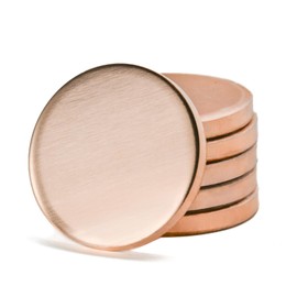 MICAIKEM 1" Copper Engraving Blanks Coin Blanks Tags Heavy Duty 3mm Thick for Hand Stamping. Pack of 5