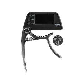 Laroal Clip On Guitar Tuner 2 in 1 Guitar Capo with LCD Screen Display Digital Electronic Tuner for Folk Guitar Ukulele