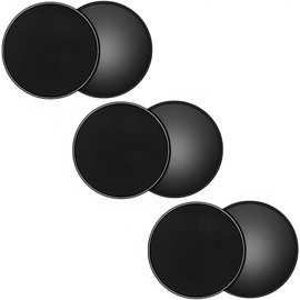 Tuokay, 6 Double-Sided Gliding Discs, Fitness Disc Slides for Gym, Home, Yoga, Pilates, Carpet, Tiles, Laminate, Wooden Flooring (Black)