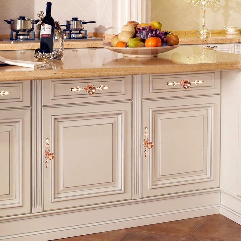 Sumnacon 5 Pcs 6.7 Inch Crystal Drawer Dresser Knobs -