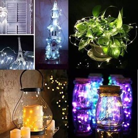 Fantado 20 Blue LED Micro Fairy String Light, Waterproof Wire w/ Timer (7ft, ...