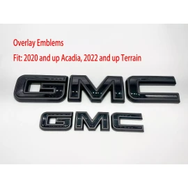 Auto Front & Rear GMC Black Matte Black OVERLAY Emblem Badge Fit GMC Acadia Terrain