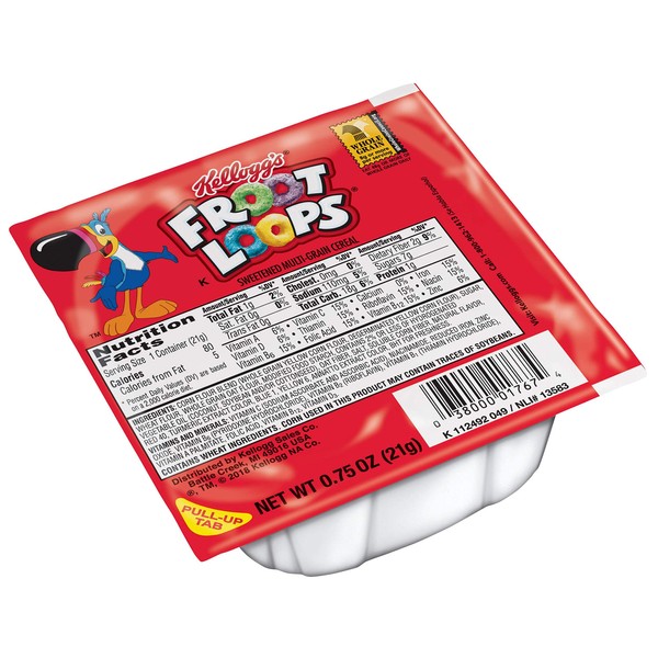Kellogg's Froot Loops, Breakfast Cereal, Original, .75oz (96 Count)