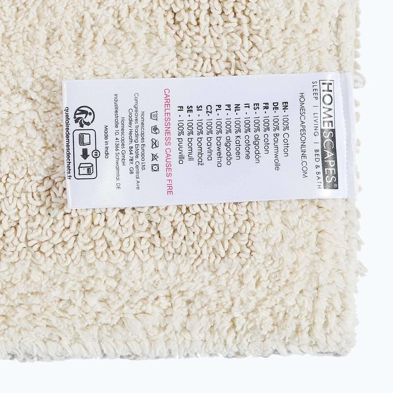 Homescapes Premium Bath Mat, Cream, 40 x 100 cm, Cotton
