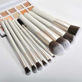 Makeup brush set, New 10pcs wooden handle gray makeup brush set makeup brushes