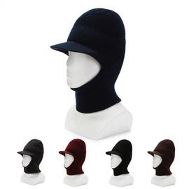 Unisex One-Piece Fleece Lined Winter Balaclava Face Mask (LF1958) - Free Size Black 10ea