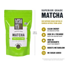Tiesta Tea - Superior Matcha, Matcha Powder Green Tea, High Caffeine, Hot & Iced Tea, 1.5 oz Pouch - 21 Cups, Superior Grade Japanese Matcha Powder for Matcha Latte