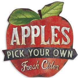 Open Road Brands Pick Your Own Apples Vintage Metal Sign for Kitchen, Dining Room, or Garden Shed