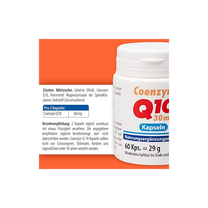 Q10 Coenzym Kapseln, Q10 das Super-Coenzym, 60 Kapseln