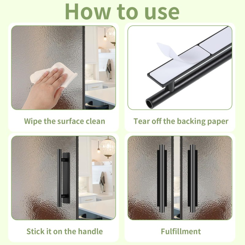 30 Pack Adhesive Cabinet Handles, Self-Stick Peel and Stick Cabinet