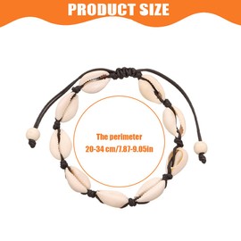 BIRLOZA Pack of 2 Shell Chain Shell Bracelet Anklet Natural Cowrie Shell for Women Girls