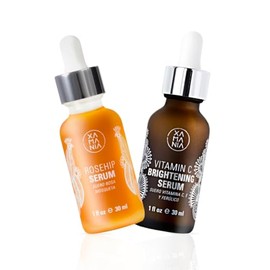 XAMANIA Dúo de Serum Vitamina C & Rosa Mosqueta. Cuidado Facial Antiedad, Antioxidante, Regenerante, Skin Care Para Acné, Manchas. 30 ml