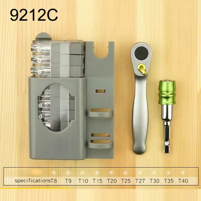Mini Ratchet Screwdriver Bit Set with Reversible Handle, Magnetic Extension