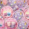 Obussgar Bubble Tea Party Decorations, MilkTea Party Supplies Includes Plates,