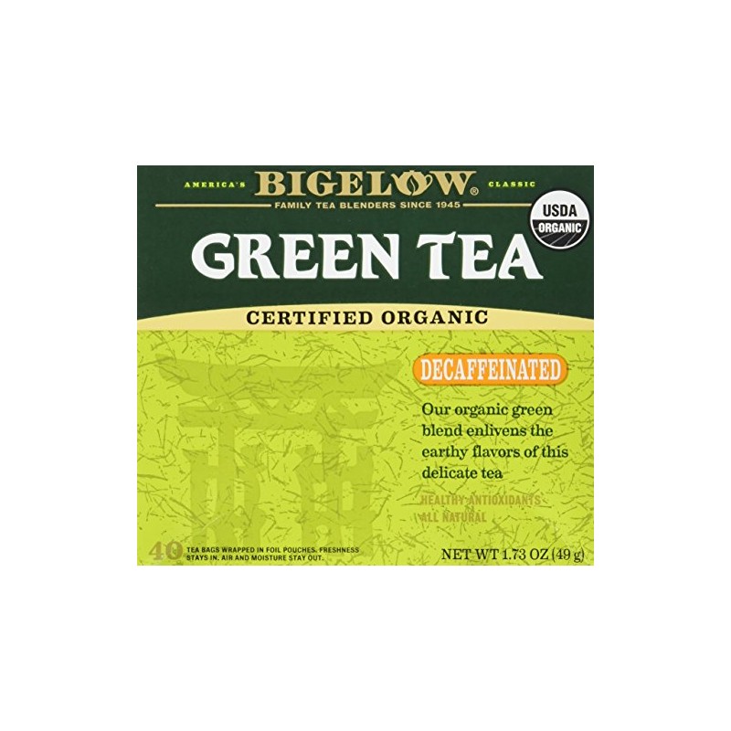 Bigelow Tea, 40 Bags - Organic Decaffeinated Green (2 Pack)