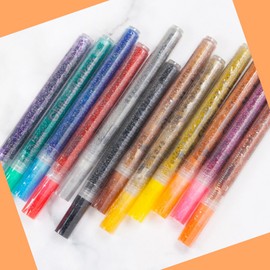 Enrian Nail Drawing Pen Glitter Nail Art Pen Set of 12 / 엔리안 네일드로잉펜 글리터 네일아트펜 12종 세트
