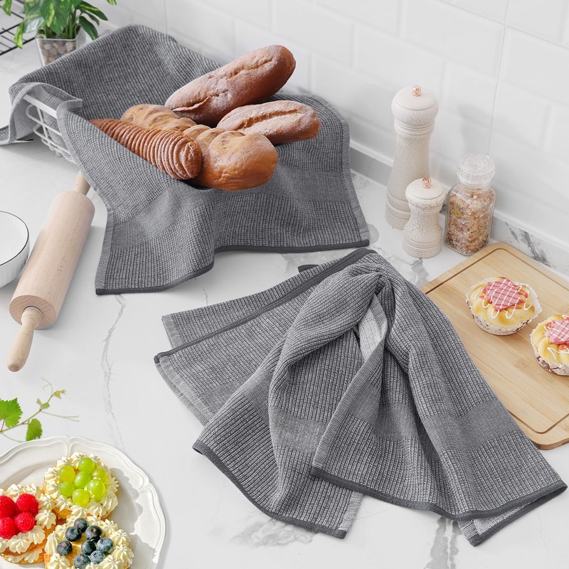 smiry Premium Kitchen Towels(18"x 28", 6 Pack), Large Cotton Dish