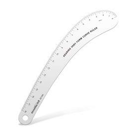 KEARING 18inch French Curve Ruler Vary Form Curve Ruler, Hip Measuring Curve Aviation Quality Aluminum Fashion Designer's Ruler