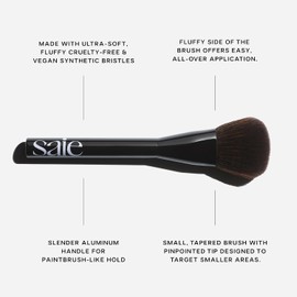 Saie Brocha Para Colorete En Polvo - Brocha De Maquillaje Suave Para Mejillas - Cerdas Cónicas Ultrasuaves Para Una Aplicación Precisa Y Difuminada - Para Maquillaje Facial En Polvo Compacto O Suelto,
