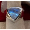 Natural Creations Men’s Sterling Silver Ring Size 9 Rainbow Moonstone