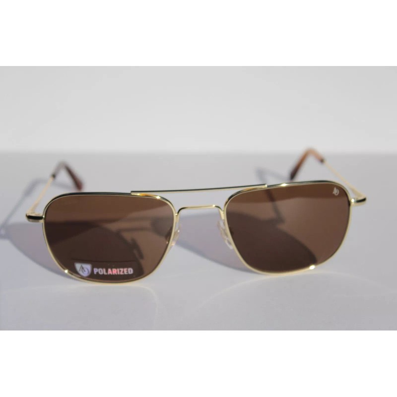 AMERICAN OPTICAL Checkmate POLARIZED Sunglasses Gold/Brown ST HA BNN-P NEW