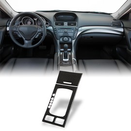 AeroBon Soft Carbon Fiber Interior Trim Overlay Compatible with 2009-2014 Acura TL, 2-Piece Auto Gear Shifter Panel and Center Console Storage Trim Set