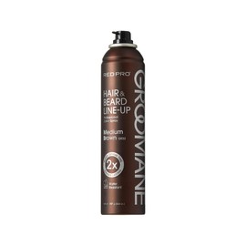 RED Pro GROOMANE Temporary Color Spray for Hair & Beard Line-Up, Barber Grade, Quick-Drying, 2X Longer-Lasting (Up to 20 Washes), Precision Nozzle, No Ammonia, Peroxide (Medium Brown, 6.6oz)