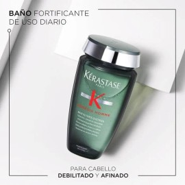 Kit Tratamiento Para Cabello Debilitado Anti Caida Kerastase Shampoo Anticaida Genesis Homme + Serum 250 Ml