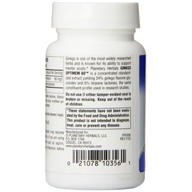 Planetary Herbals Ginkgo Optimem 60 Tablets, 180 Count