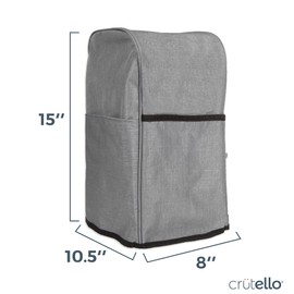 Crutello Food Processor Cover with Storage Pockets for Large Custom 11-14 Cup Processor, Kitchen Appliance Covers, For Kitchen Counter