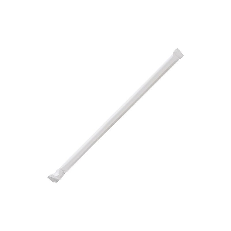 Genuine Joe Jumbo Translucent Wrapped Straws, Clear