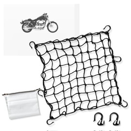 MOTOFORTABLE Touring Net, Bike Net, Motorcycle, Luggage Net, Touring, Camping, Cargo Collapse, Includes 2 Spare Hooks, Waterproof Storage Bag, 3 Sizes (19.7 x 19.7 inches (50 x 50 cm)
