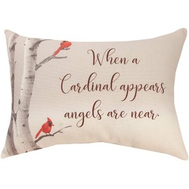 Manual Woodworker When A Cardinal Appears Angels are Near Pillow - Bird Pillow - Outdoor/Indoor Pillow - Decorative Pillow, 18 x 13 Inches