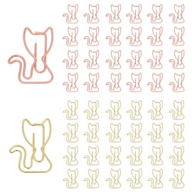 Meliyya Pack of 30 Paper Clips Cartoon Cat Motif Metal Office School Stationery Documents Bookmarks