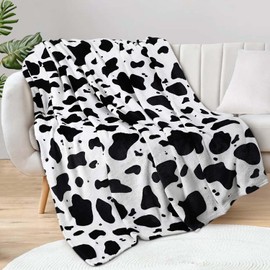 hatisan Cow Throw Blanket Fleece Flannel Cow Print Blanket for Adults Kids Soft Cozy Plush Cute Blanket All Season 50"×60"