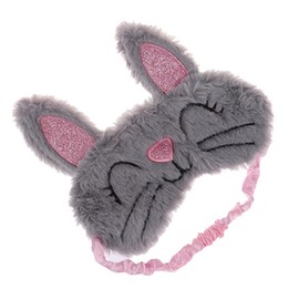 Mikinona 1pc Plush Eye Cover Sleeping Mask for Travel and Napping Soft Plush Blindfold Cartoon Grey Ear Design for Blocking Light and Enhancing Sleep Quality