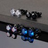 Pack of 4 Round CZ Screw Flat Back Earrings Hypoallergenic