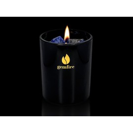 GemFire Organic Scented Crystal Candle - Lapis Lazuli Gemstone, September Birthstone Gift - Virgo and Libra Zodiac Sign - Natural Soy wax & Beeswax - Long-Burn for Aromatherapy, Meditation, Relaxation