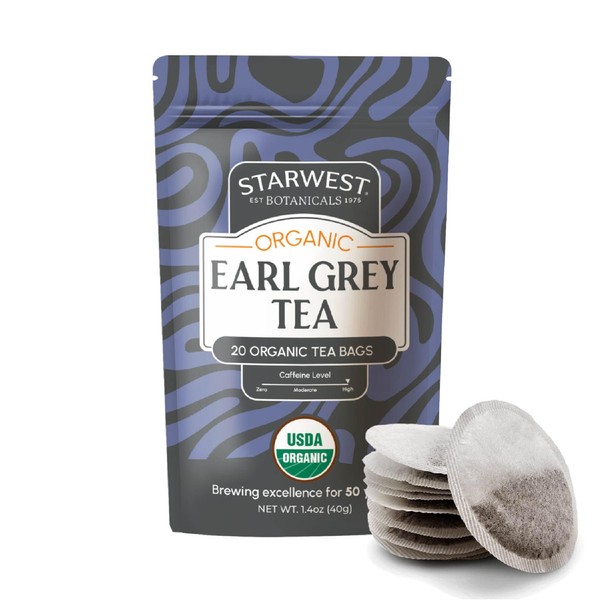 Starwest Botanicals Organic Earl Grey Tea - Caffeinated Herbal Blend