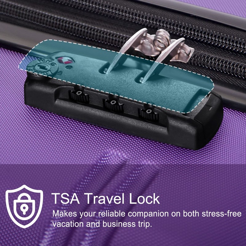 Merax Luggage, Purple, 3 Set