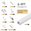 TEAKMAMA Ceiling Curtain Track,Heavy-Duty Silent Rail Set,6ft-9ft, White