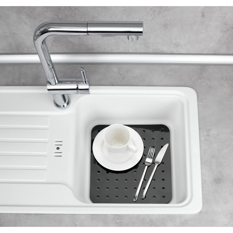 WENKO 2005571100 Sink mat Kristall Black - extra strong, square,