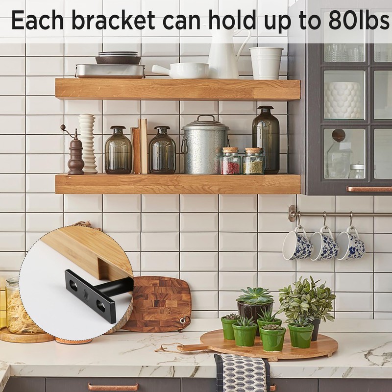 YEYIT 4 Pcs Floating Shelf Fixings 5 Inch Galvanized Solid